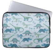 Dinosau Blue Pattern Laptopschutzhülle (Vorderseite)
