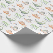 Dinosaur 1-A-Saurus 1. Geburtstag Geschenkpapier (Ecke)
