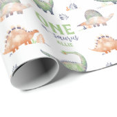 Dinosaur 1-A-Saurus 1. Geburtstag Geschenkpapier (Rolleneckpunkt)