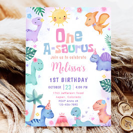 Dinosaur 1-A-Saurus 1. Geburtstags-Party Einladung