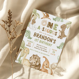 Dinosaur 1-A-Saurus 1. Geburtstags-Party Einladung