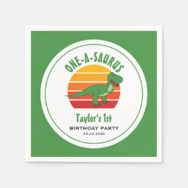 Dinosaur 1-A-Saurus Gender Neutral 1. Geburtstag Serviette