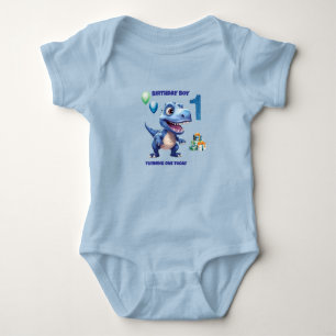 Dinosaur 1. Geburtstag Baby Body für Jungen Bearbe Strampler