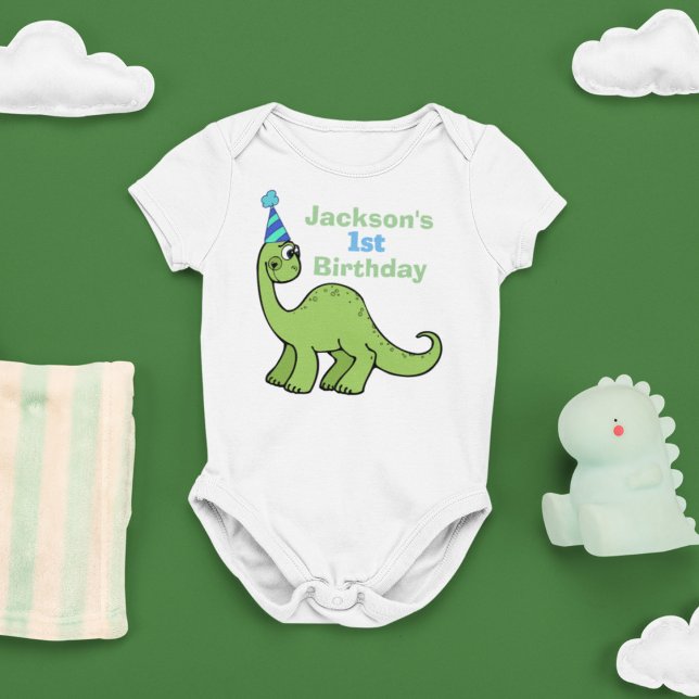 Dinosaur 1. Geburtstag Custom Baby Strampler (Von Creator hochgeladen)