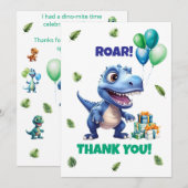 Dinosaur 1. Geburtstag Danke Karte Junge - Individ (Vorne/Hinten)