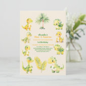 Dinosaur 1. Geburtstag Einladung (Stehend Vorderseite)