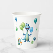 Dinosaur 1. Geburtstag Papiertassen Junge Persona Pappbecher (Rückseite)