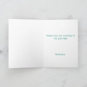 Dinosaur 1. Geburtstag Party Boy Dino Niedlich Dankeskarte (Innenseite)