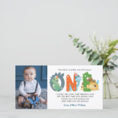 Dinosaur 1. Geburtstag Vielen Dank Dankeskarte (Stehend Vorderseite)