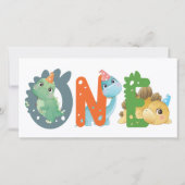 Dinosaur 1. Geburtstag Vielen Dank Dankeskarte (Rückseite)