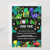 Dinosaur 1. Geburtstags-Party Einladung (Vorderseite)