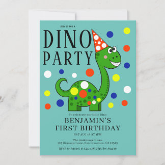 Dinosaur 1. Geburtstags-Party Einladung