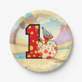 Dinosaur 1. Geburtstags-Party Pappteller (Vorderseite)