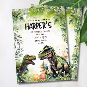 Dinosaur 1. Geburtstagseinladung, Wilder Dinosauri Einladung