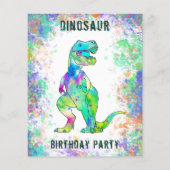 Dinosaur 1. Geburtstagsfeier Budget Flyer (Hinten)