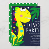 Dinosaur 1. Geburtstagsfeier Party Einladung (Vorne/Hinten)