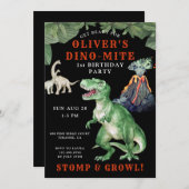 Dinosaur 1. Geburtstagsfeier Party Einladung (Vorne/Hinten)