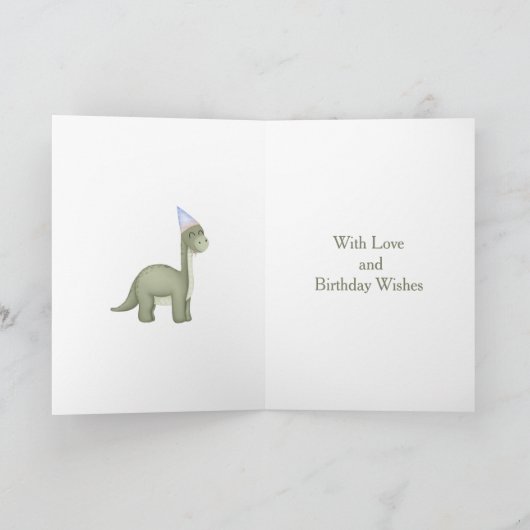 Dinosaur 1 Photo Aperture Second Birthday Card Karte (Innenseite)