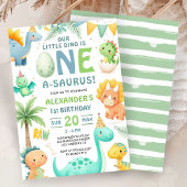 Dinosaur 1st Birthday Cute Dino Party Invitation  Einladung