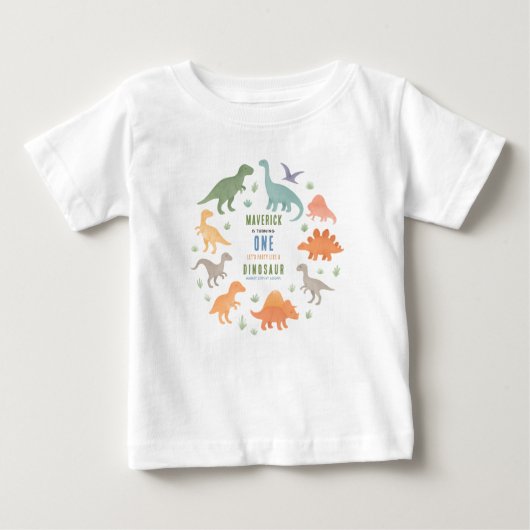 Dinosaur 1st Birthday Party | Cute Prehistoric Baby T-shirt (Vorderseite)
