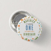 Dinosaur 1st Birthday Party | Cute Prehistoric Button (Vorne & Hinten)