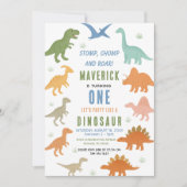Dinosaur 1st Birthday Party | Cute Prehistoric  Einladung (Vorderseite)