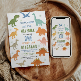 Dinosaur 1st Birthday Party | Cute Prehistoric Einladung