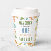 Dinosaur 1st Birthday Party | Cute Prehistoric Pappbecher (Rückseite)