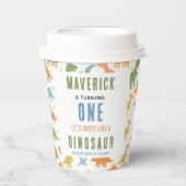 Dinosaur 1st Birthday Party | Cute Prehistoric Pappbecher (Vorderseite)
