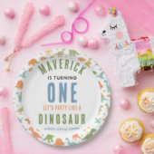 Dinosaur 1st Birthday Party | Cute Prehistoric Pappteller (Party)