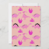 Dinosaur 2. Geburtstag Zwei-A-Saurus-Girl-Party Einladung (Rückseite)