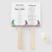 Dinosaur 2 Grooms Gay Wedding Day Program Fächer (Vorne und Hinten)