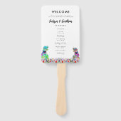 Dinosaur 2 Grooms Gay Wedding Day Program Fächer (Vorderseite)