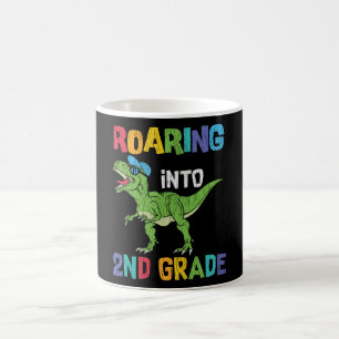 Dinosaur 2. Klasse Rückkehr zur Schule Kinder Gesc Kaffeetasse