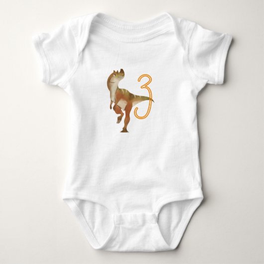 Dinosaur 3. Geburtstag Baby Strampler (Vorderseite)