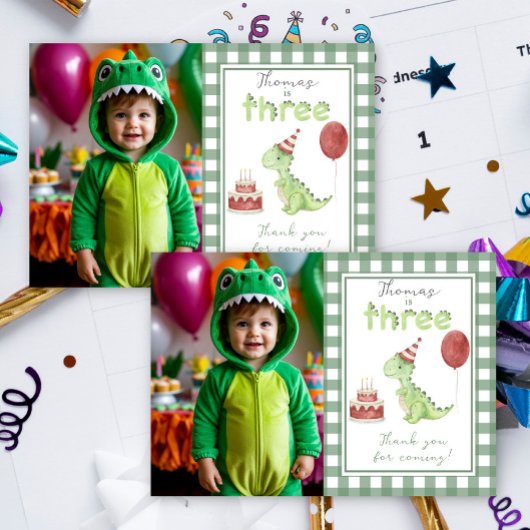 Dinosaur 3. Geburtstag Danke