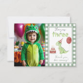 Dinosaur 3. Geburtstag Danke (Vorderseite)