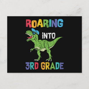 Dinosaur 3. Klasse Rückkehr zur Schule Kinder Gesc Postkarte