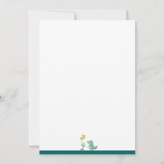 Dinosaur 3-Rex Kinder Einladung zur dritten Geburt (Rückseite)