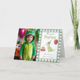 Dinosaur 3 Third Birthday thank You Dankeskarte