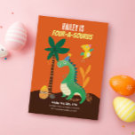 Dinosaur 4-A-Saurus Kids Vierte Einladungen zum Ge<br><div class="desc">Spezielle Dinosaurier-Party Einladungen zum 4. Geburtstag für Junge oder Mädchen. Spaß,  spielerisches Dino-Milbe-Design für eine viermal-saurus Geburtstagsparty. Feiern Sie den großen Tag Ihres Mädchens oder Jungen,  indem Sie Freunde und Familie zu einer rauschenden Zeit einladen. Weiß mit Dinosaurier Thema Abbildung auf der Rückseite.</div>