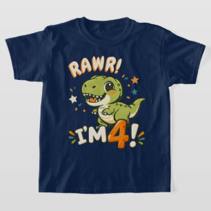 Dinosaur 4. Geburtstagsshirt-Design – "Brülle ich  T-Shirt