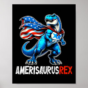 Dinosaur 4. Juli Amerisaurus T Rex Lustig  Poster