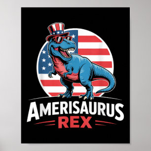 Dinosaur 4. Juli Männer Frauen Jungen Mädchen Amer Poster