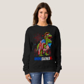 Dinosaur 4th Of July Amerisaurus Rex American Flag Sweatshirt (Vorne ganz)
