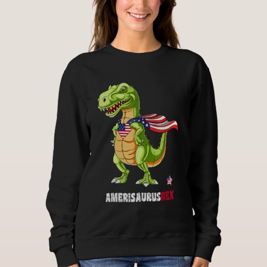 Dinosaur 4th Of July Kids Boys Men Amerisaurus T R Sweatshirt (Vorderseite)