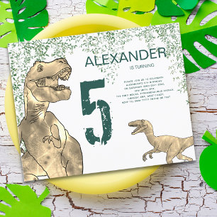 Dinosaur 5. Geburtstagsfeier Budget Einladung
