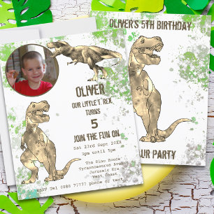 Dinosaur 5. Geburtstagsfeier T Rex Jungen Foto Grü