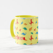 Dinosaur 5. Geburtstagsparty Milestone Gästebuch Tasse (Vorderseite Links)