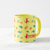 Dinosaur 5. Geburtstagsparty Milestone Gästebuch Tasse (VorderseiteRechts)